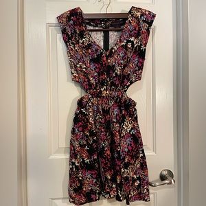 Material Girl Speckled Cutout Black Dress